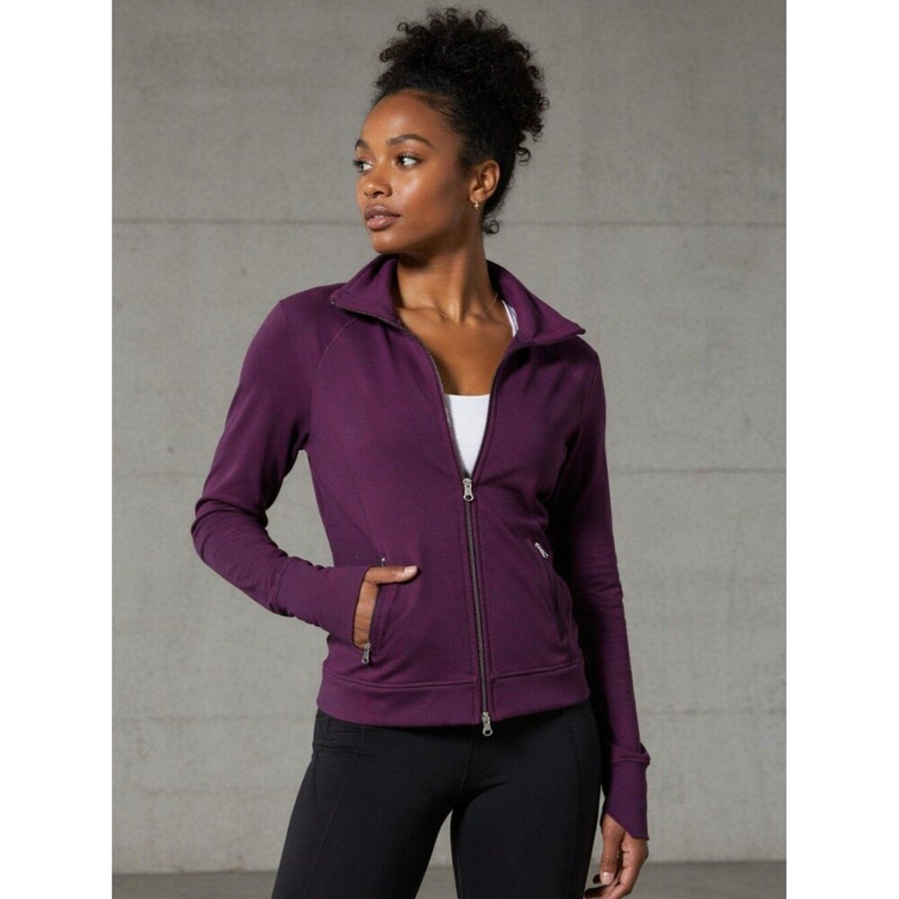 Lululemon Purple Burgundy Zip-Up Jacket Size 4 Lightweight Athletic Activewear